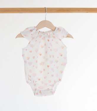 Боді мусліновий “Помаранчеві Сердечка”