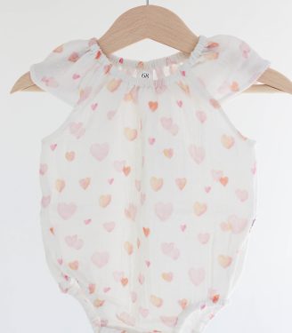 Боді мусліновий “Помаранчеві Сердечка”
