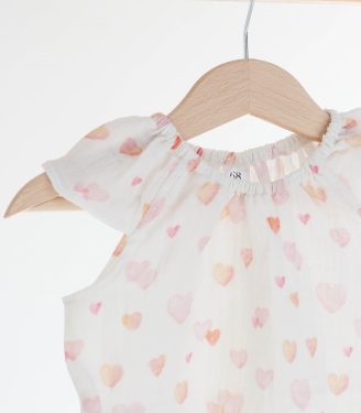 Боді мусліновий “Помаранчеві Сердечка”