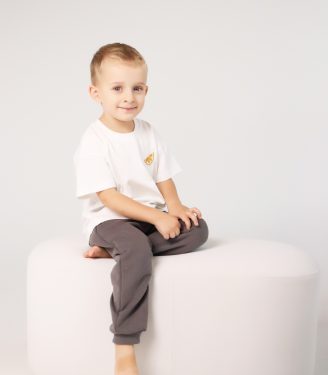 Футболка Молочна з вишивкою “Лимон”