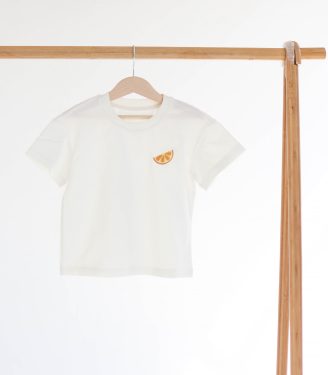 Футболка Молочна з вишивкою “Лимон”