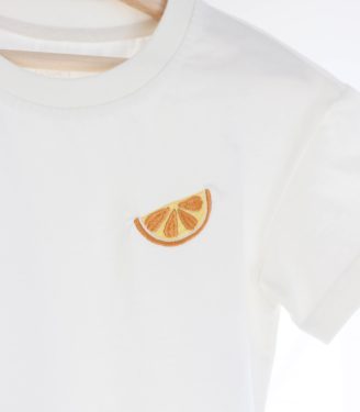 Футболка Молочна з вишивкою “Лимон”
