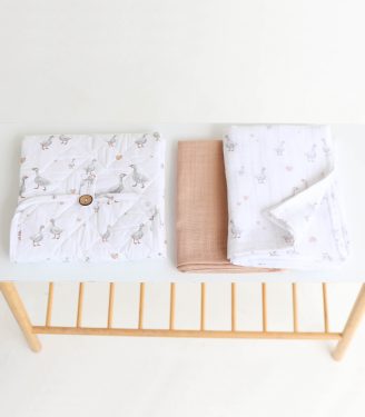 Комплект Пеленатор+пелюшки “Гуси”