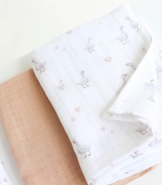 Комплект Пеленатор+пелюшки “Гуси”