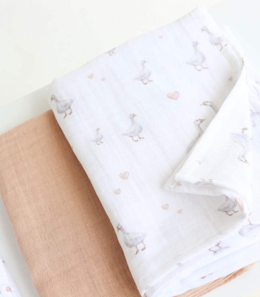 Комплект Пеленатор+пелюшки “Гуси”